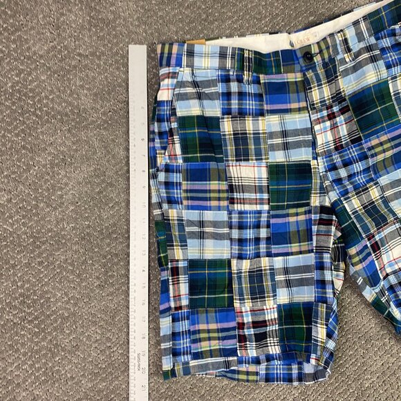 J. CREW Shorts Men's 36 Gramercy Patchwork Madras Plaid Cotton NWT - Picture 10 of 12